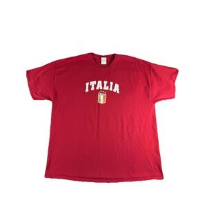 Italia Italy National T Shirt Red Mens 2XL  Short Sleeve